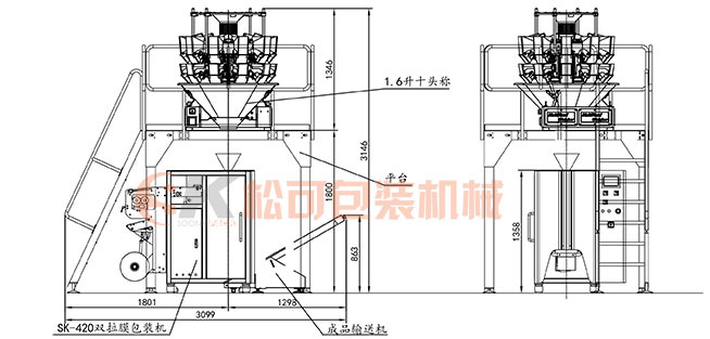 全自動糖果袋中袋顆粒稱重包裝機圖片